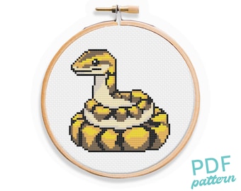 Ball Python Cross Stitch Pattern: Firefly, Easy Beginner PDF