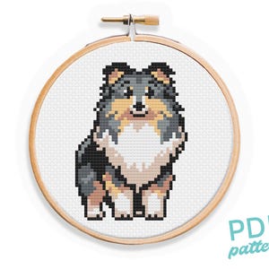 Patrón de punto de cruz para Sheltie: Diseño pequeño y fácil para principiantes (Patrón PDF)