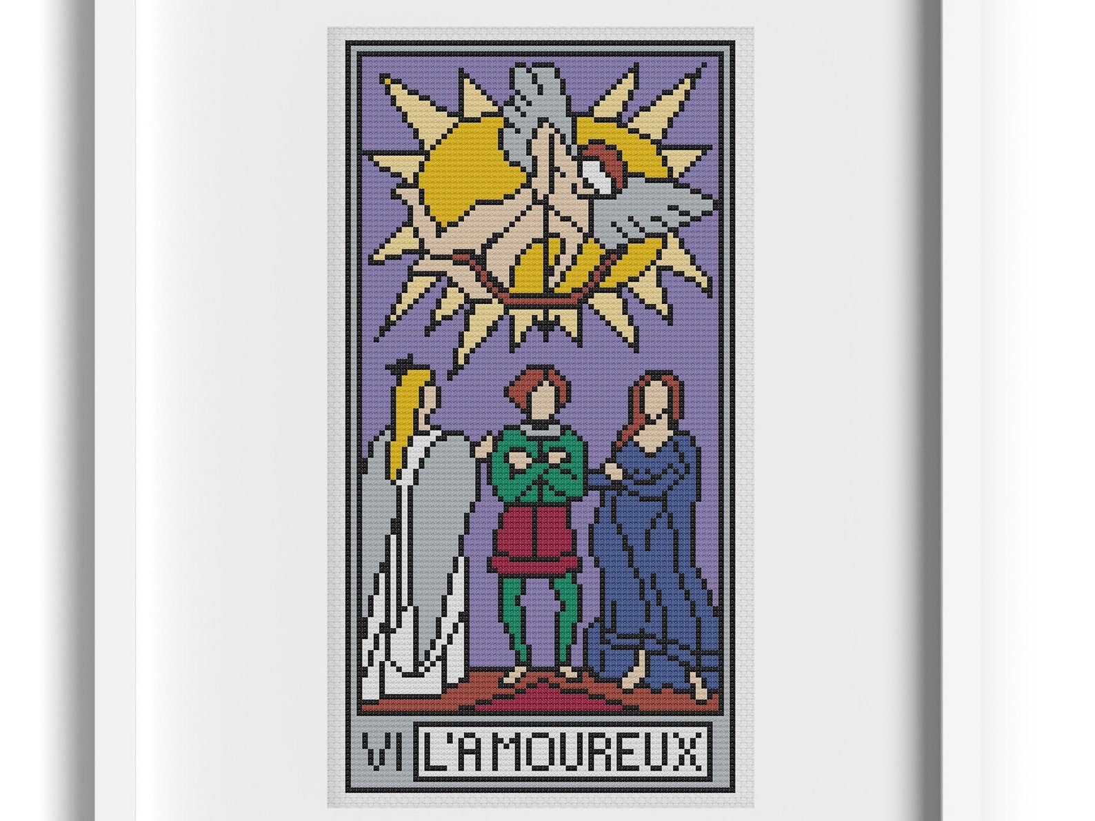 The Lovers Tarot Card Cross Stitch Pattern Tarot Deck Cross Etsy