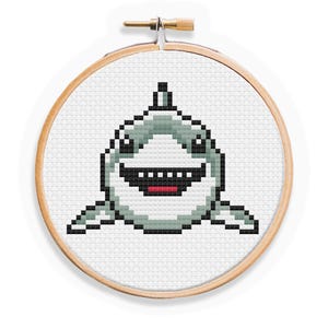 Shark Cross Stitch Pattern: Easy Beginner Sea Creature (PDF Pattern)