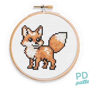 Rotfuchs Kreuzstichmuster - Small and Easy Anfänger PDF Pattern - 3 "Kreuzstich - True Fox - Süßer Fuchs Pattern Chart