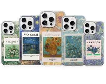 Funda de teléfono con pintura artística de Van Gogh para iPhone 17 Pro Max, 16e, 15, 14, 13, 12 XR, Samsung S25, S24 Fe, S23, A17, A36, A56, Pixel 10 Pro XL, 9, 8A