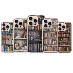 Bookcase Phone Case Bookshelf Cover for iPhone 16 15 pro 14 13 12 11 XR 7 8 Samsung S25 ultra S24 Fe S23 S22 A56 A16 A56 Pixel 9 pro XL