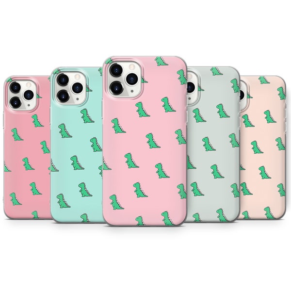 Cartoon Dino Phone Case Cute Kids Dinosaur Cover for iPhone 14, 13, 12, 11 Pro max, Xr, 7, 8 Samsung S21, S22, A12, A20, A51, A71, Pixel 6