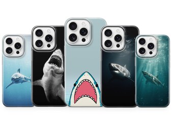 Shark Phone Case Ocean Animal Cover for iPhone 17 pro max 16e 15 plus 14 13 12 11 XR 8, Samsung S26 S25 ultra S24 Fe S23 A56 A36 , Pixel 10