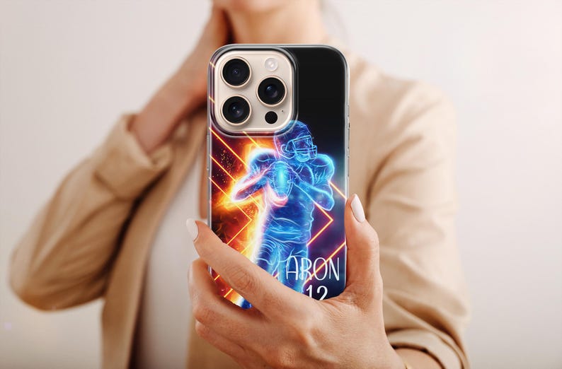 Football Phone Case Personalized Sports Athlete Cover for iPhone 17 pro max 16e 15 14 13 12 11 XR 8 Samsung S25 Fe S24 A16 A56 A17, Pixel 10 image 10