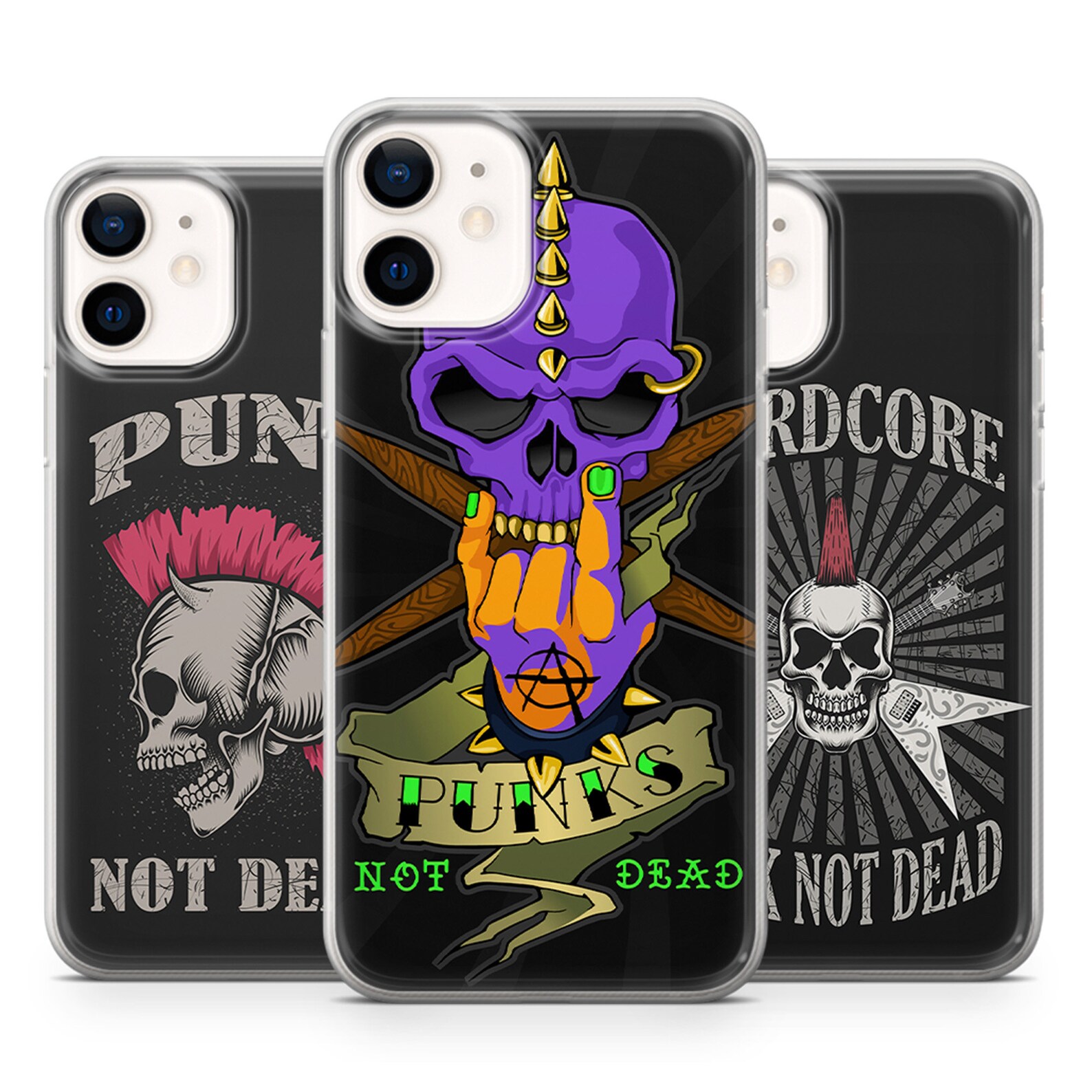 Punk rock phone case for iPhone 12 11 11 Pro 7 8 6 5 X Etsy