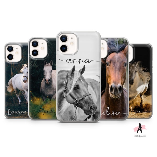 Personalized Country Horse Phone Case Cute Western Cover for iPhone 14, 13, 12, 11 Pro, XR, Samsung A13, S22, S21 FE, A40, A72, A52, Pixel 6