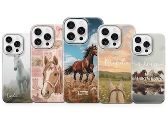 Personalized Horse Phone Case Country Cowgirl Cover for iPhone 17 pro max 16e 15 14 13 12 11 XR, Samsung S26 S25 S24Fe A57 A37 A17, Pixel