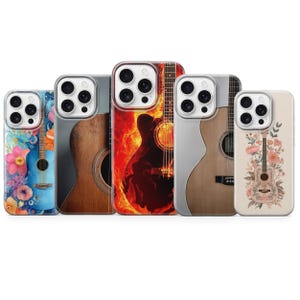 Guitar Phone Case Music Lover Cover for iPhone 16 Pro max 15 plus 14 13 12 mini 11 XR 8 7, Samsung S25 ultra S24Fe A16 A56 A36 A54, Pixel 9