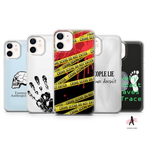 Forensic Science Phone Case Crime Scene Cover for iPhone 15 14 pro 13 12 11 XR 7 8 Samsung S21 S22 S23 S20 A12 A13 A14 A53 A54 Pixel 8 7