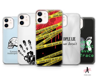 Forensic Science Phone Case Crime Scene Cover for iPhone 15 14 pro 13 12 11 XR 7 8 Samsung S21 S22 S23 S20 A12 A13 A14 A53 A54 Pixel 8 7