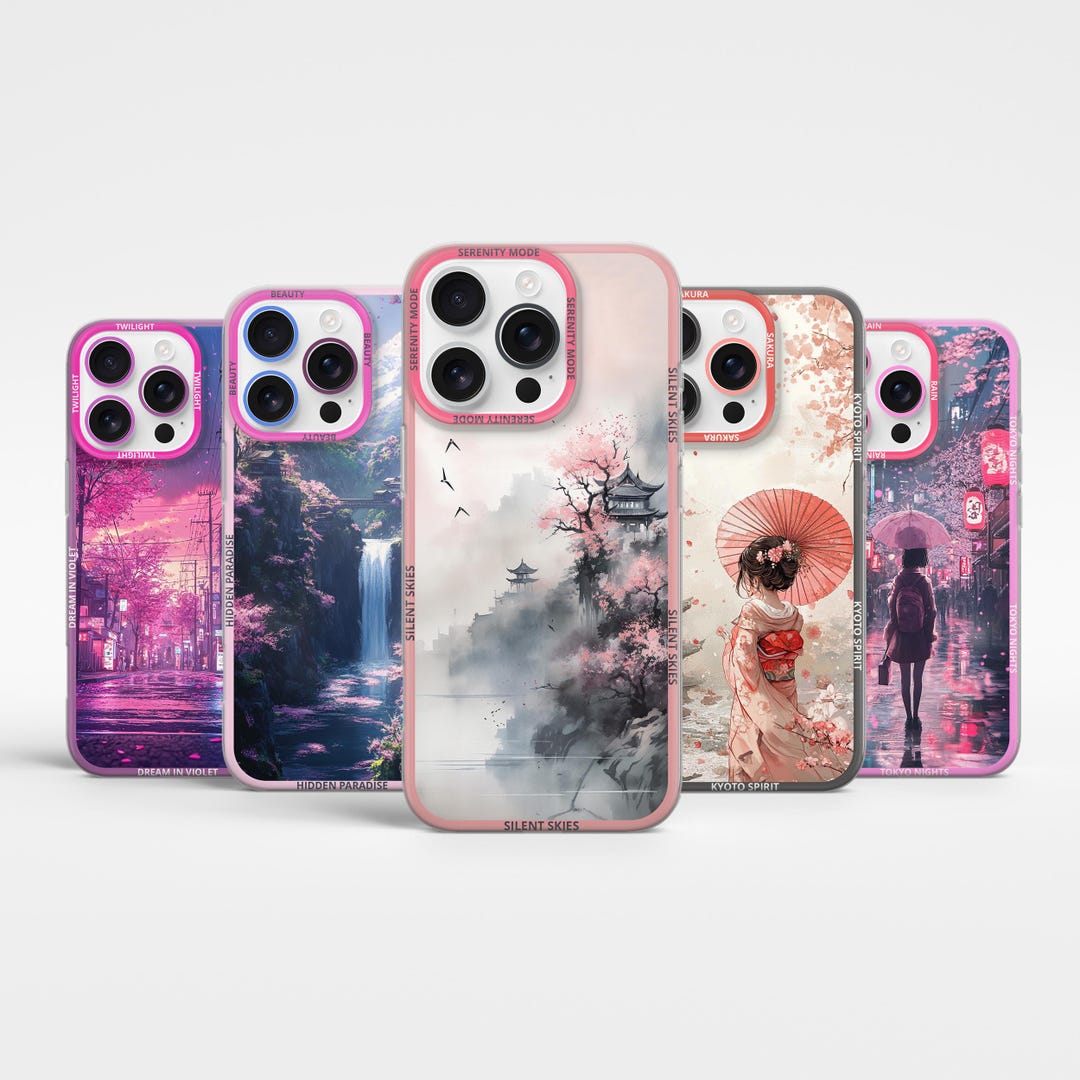 Japanese Phone Case, Cute Japanese Aesthetic Phone Cover, For iPhone 17,  16, 15, 13, 12, 11, X, 8, Pro and Max, Google Pixels