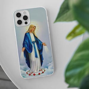 Jungfrau Maria Handyhülle Religiöse Kunst, katholische Abdeckung für iPhone 16 Pro 15 plus 14 13 12 11 XR 7 8 Samsung S25 S24 A56 A16 A25 Pixel 9 Pro XL