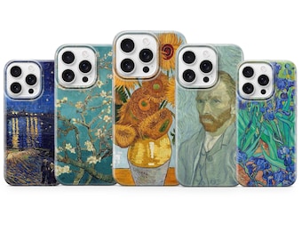 Funda para teléfono con diseño de Van Gogh para iPhone 16e, 15 Pro Max, 14, 13, 12, 11 XR, Samsung S25, S24Fe, S23, A16, A56, A54, Pixel 10 Pro XL, 9, 8A