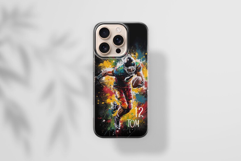 Football Phone Case Personalized Sports Athlete Cover for iPhone 17 pro max 16e 15 14 13 12 11 XR 8 Samsung S25 Fe S24 A16 A56 A17, Pixel 10 image 12