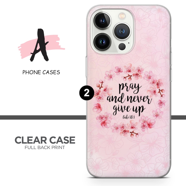 Kristet telefonskal med inspirerande bibelvers för iPhone, iPhone 17, iPhone 16, iPhone 15, iPhone 14, iPhone 13, iPhone 12, iPhone XR, iPhone 8, Samsung S25, S24, A56, A16, Pixel 10/9 Pro XL 2