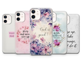 Christliche Handyhülle Inspirierende Bibel-Vers-Abdeckung für iPhone iPhone 17 16 15 14 13 12 11 XR 8 Samsung S25 S24 A56 A16 Pixel 10 / 9 Pro XL