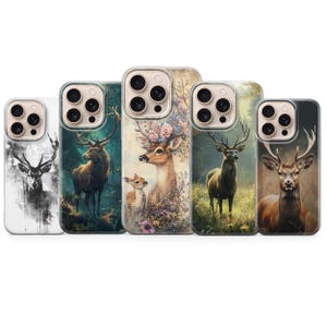 Hirsch Handyhülle Natur Wildlife Cover für iPhone 16 15 Pro max 14 13 mini 12 11 XR 7 8 Samsung S25 S24 Fe S23 S22 A56 A16 Pixel 9 Pro XL