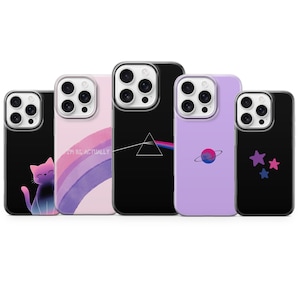 Funda de teléfono Bi Pride para iPhone 17 Pro Max, 16E, 15, 14, 13, 12, 11, XR, 8, Samsung S25 Fe, A16, A56, A36, S23, S22, A17 y Pixel 10 Pro XL.