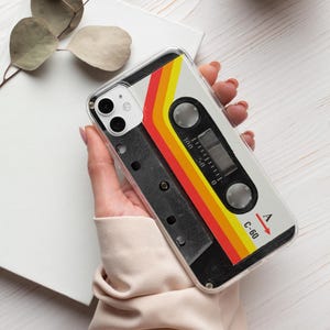 Retro Cassette Tape Phone Case Vintage 80s Music Lover cover for iPhone 16 pro max 15 14 plus 13 12 11 XR 8, Samsung S25 S24 A16 A56, Pixel