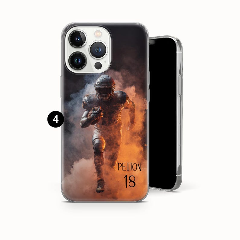 Football Phone Case Personalized Sports Athlete Cover for iPhone 17 pro max 16e 15 14 13 12 11 XR 8 Samsung S25 Fe S24 A16 A56 A17, Pixel 10 4