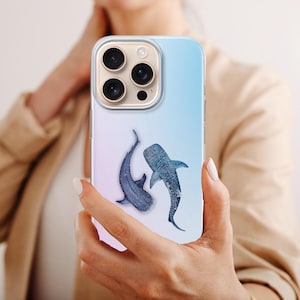 Coque de téléphone requin baleine Ocean Marine Life Housse pour iPhone 16 15 14 13 12 11 XR 8 7, Samsung S25 S24 FE S23 S22 S21 A35 A56 A16 Pixel 9 Pro