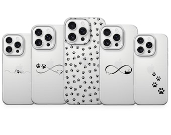 Paw Print Phone case Clear background Pet Lover Cover for iPhone 18 17 16 Pro max 15 14 13 12 11 XR 7 8, Samsung S25 S24 S23 A56, Pixel 10