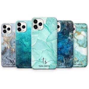 Marmor Handyhülle benutzerdefinierte Name Fall für iPhone 16 Pro max 15 14 13 12 Pro 11 XR 8 7, Samsung S25 S24 Fe S23 S22 A56 A35 A16 Pixel