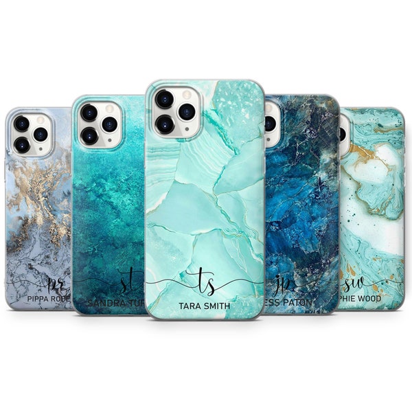 Mintgrün Marmor Handyhülle Made to Order case für iPhone 15, 14, 13, 12, 11 Pro max, XR, 7, 8, Samsung A14, S21, S22, S23 A54, Pixel 8, 7