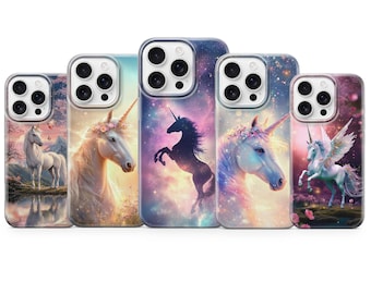 Unicorn Phone Case Fantasy Cover for iPhone 16e 15 Pro max 14 13 12 XR 8, Samsung S25 ultra S24 Fe S23 A16 A56, S21, Pixel 10 Pro XL, 9, 8A