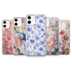 Elegant Floral Phone Case Romantic Garden Bloom Cover for iPhone16 15 14 13 12 Pro 11 XR 8, Samsung S25 S24 FE S23 S22 A55 A54 A35, Pixel 9
