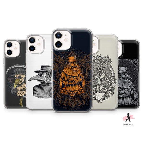 Pestdoktor Handyhülle Gothic Cover für iPhone 14, 13, 12 Pro, XR, XS, 8+, 7, Samsung A12, S20, S21, S22, A40, A73, A53, Pixel 6, 7