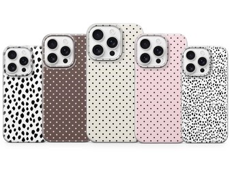 Polka Dot Phone Case Minimalist Cover for iPhone 17 pro max 16e 15 plus 14 13 12 11 XR, Samsung S26 S25 S24 FeA57 A37, Pixel 10