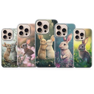 Bunny Phone Case Cute Whimsical Rabbit Cover for iPhone 16 pro max 15 14 13 12 11 XR 8 7 Samsung S25 S24 Fe S23 A16 A56 A26 Pixel 9 pro XL