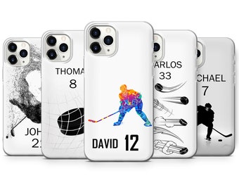 PERSONALISED Ice Hockey player phone case for iPhone 15 14 13 12 11 XR X 7 8 Samsung S21 S22 S23 S20 S10 A12 A13 A14 A53 A54 A73 Pixel 7 8