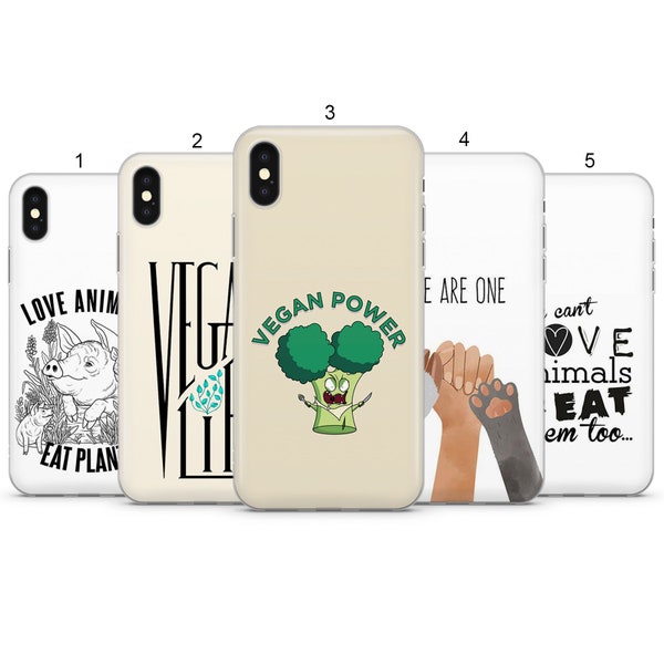 Vegan iPhone Hülle, Tierliebhaber abdeckung passend für iPhone 11/12/13 Pro max, 12/13 mini, X, Xr, Xs max, Se, 7, 8 plus Galaxy A12, S21, A21, A51