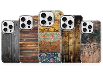 Holz Handyhülle Rustikal Holzhülle für iPhone 17 pro max 16e 15 plus 14 13 12 mini 11 XR 8, Samsung S25Fe S24 S23 A17 A56 A16, Pixel 10 Pro