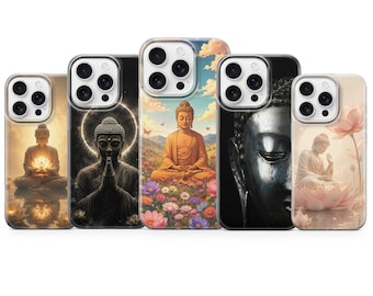 Buddha mobilskal med spirituell zenkonst för iPhone 17 Pro Max 16e 15 plus 14 13 12 11 XR 7 8, Samsung S26 S25 S24 Fe A56 A37 A57, Pixel 10