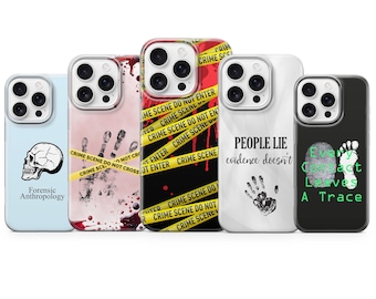 Crime Scene Phone Case, Forensic Science Cover for iPhone 17 pro max 16 e 15 14 13 12 11 XR, Samsung S25 S24 Fe S23 A56 A17 A36, Pixel 10
