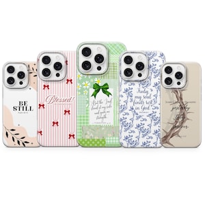 Funda para teléfono con versículo bíblico y escritura cristiana para iPhone 17 Pro Max, 16e, 15 Plus, 14, 13, 12, 11 XR, Samsung S25, S24Fe, A17, A16, A56, S23 y Pixel.