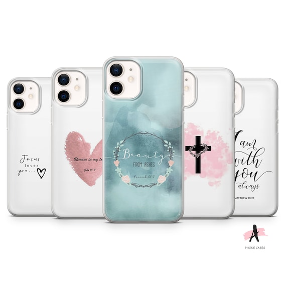 Christian Phone Case Bible verse cover for iPhone 16 Plus 15 14 13 12 11 XR 7 8 Samsung S24 FE S23 S22 S21 A16 A15 A35 A55 Pixel 9 Pro XL