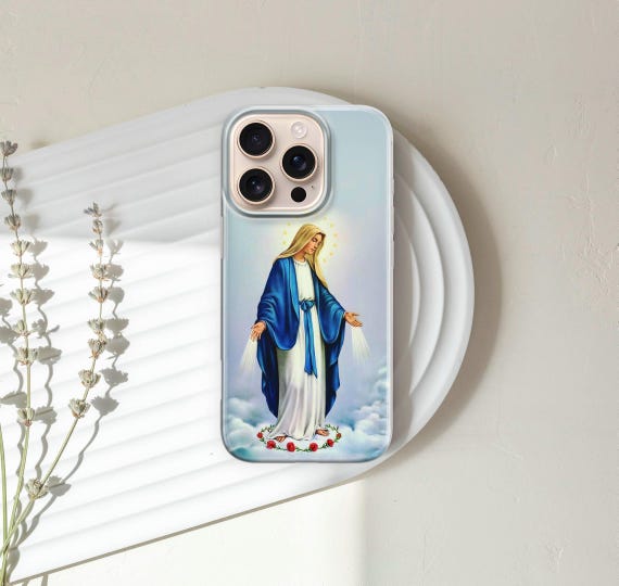 Virgin Mary Phone Case Religious Art, Catholic Cover for iPhone 16 Pro 15  Plus 14 13 12 11 XR 7 8 Samsung S25 S24 A56 A16 A25 Pixel 9 Pro XL - Etsy