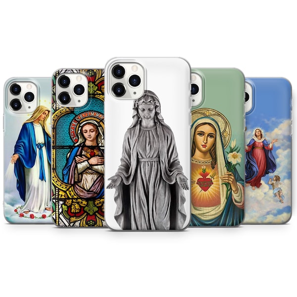 Funda de teléfono Virgen María Funda Holly Mother para iPhone 15, 14, 13, 12, 11 Pro max, XR, 7, 8, Samsung A14, S21, S22, S23 A54, Pixel 8, 7