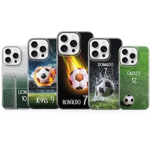 Soccer Phone Case Personalized Football Cover for iPhone 16e 15 pro max 14 13 12 11 XR 7 8, Samsung S25 S24 Fe S23 A16 A56 A36, Pixel 10 Pro