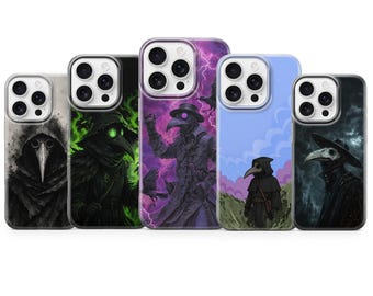Plague Doctor Phone Case Gothic Dark Fantasy Cover for iPhone 17 pro max 16e 15 14 13 12 11 XR 8, Samsung S26 S25 S24Fe A57 A37 A17, Pixel