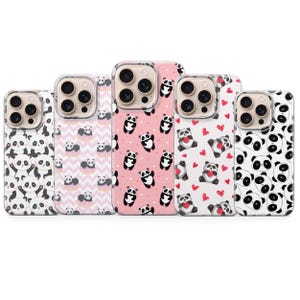 Funda de teléfono con diseño de panda, bonita funda de animal para iPhone 16 Pro Max, 15 Plus, 14, 13, 12, 11, XR, 7, 8, Samsung S25 Ultra, S24 Fe, A56, A16, A14 y Pixel 9 Pro XL.
