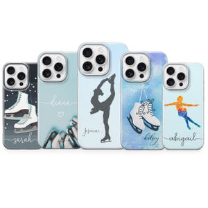Funda para teléfono con diseño de patinaje artístico, regalo personalizado para iPhone 16e, 15 Pro Max, 14, 13, 12, 11 XR, Samsung S25, A16, A56, S24 Fe, Pixel 10 Pro XL, 9A