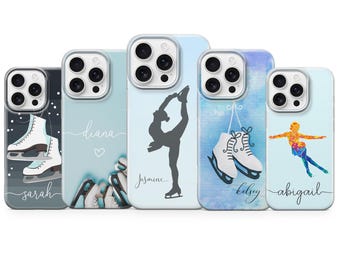 Figure Skating Phone Case Personalized Gift cover for iPhone 16e 15 pro max 14 13 12 11 XR, Samsung S25 A16 A56 S24 Fe Pixel 10 pro xl, 9A