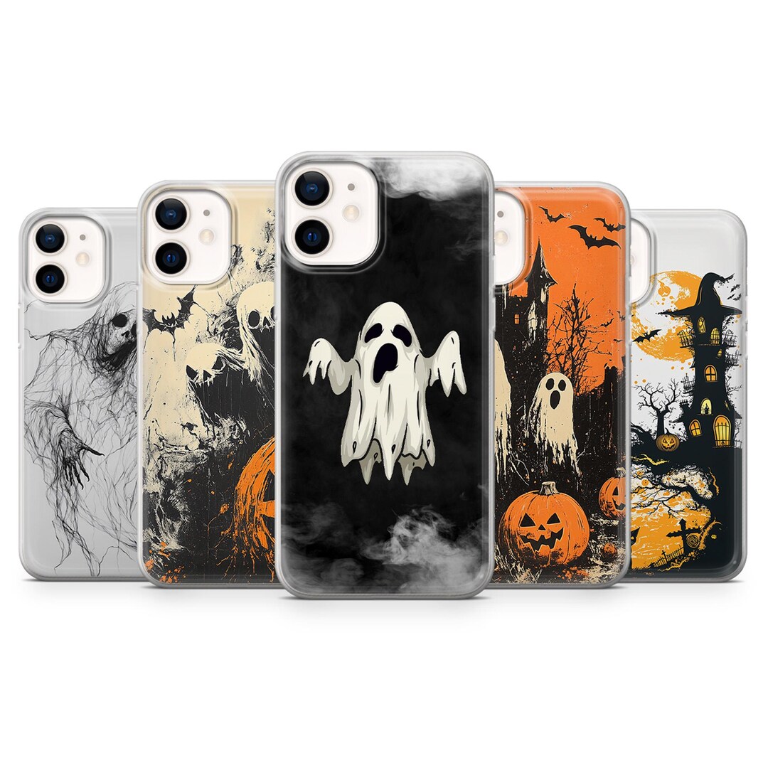 Ghosts Phone Case Spooky Halloween Cover for iPhone 16 15 14 13 12 11 ...